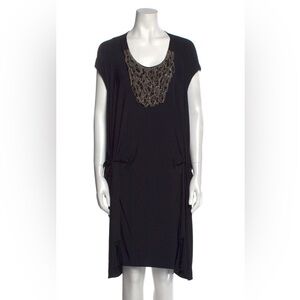 Diane Von Furstenberg Black Dress with Chain Detail